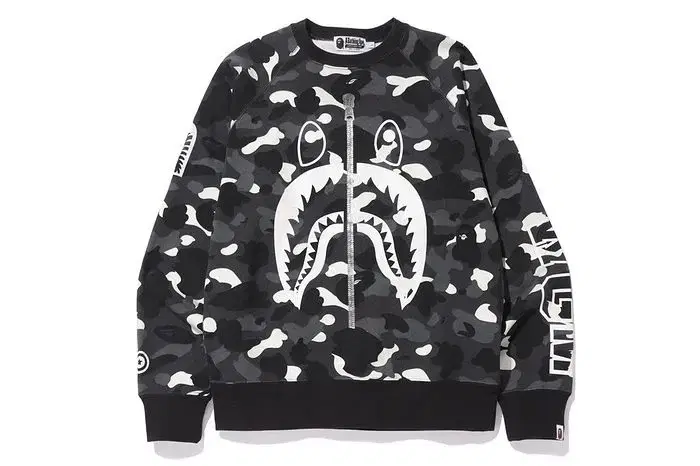 BAPE 베이프 시티 카모 샤크 크루넥 야광